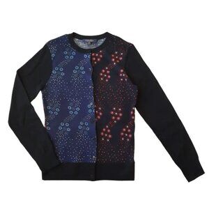 Brooks Brothers Black Long Sleeve with Blue and Pink Flowers in Size XS